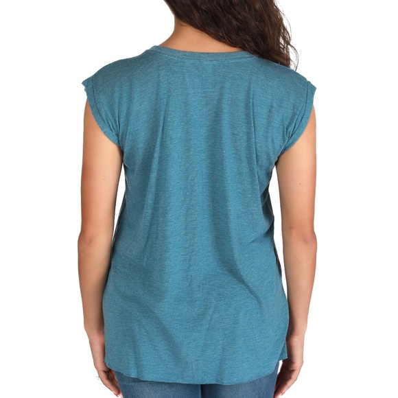 WOMEN'S FLOWY MUSCLE TEE WITH ROLLED CUFF - Picture 3 of 6